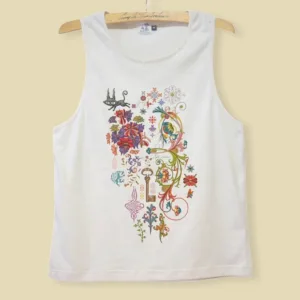 เสื้อกล้าม สีครีม ลาย MysticGarden