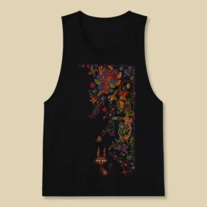 เสื้อกล้ามสีดำ ลาย MysticGarden